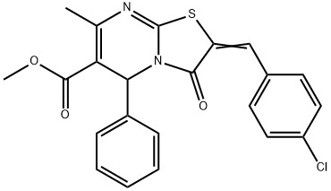 methyl (2E)-2-[(4-chlorophenyl)methylidene]-7-methyl-3-oxo-5-phenyl-5H-[1,3]thiazolo[3,2-a]pyrimidine-6-carboxylate Struktur