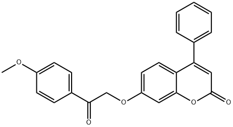 7-[2-(4-methoxyphenyl)-2-oxoethoxy]-4-phenylchromen-2-one Struktur