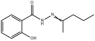 2-hydroxy-N-[(E)-pentan-2-ylideneamino]benzamide Struktur