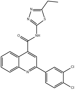 2-(3,4-dichlorophenyl)-N-(5-ethyl-1,3,4-thiadiazol-2-yl)quinoline-4-carboxamide Struktur