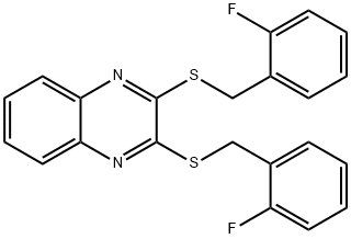 2,3-bis[(2-fluorophenyl)methylsulfanyl]quinoxaline Struktur