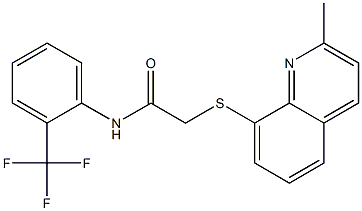 2-(2-methylquinolin-8-yl)sulfanyl-N-[2-(trifluoromethyl)phenyl]acetamide Struktur