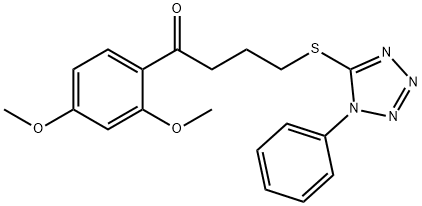 1-(2,4-dimethoxyphenyl)-4-(1-phenyltetrazol-5-yl)sulfanylbutan-1-one Struktur