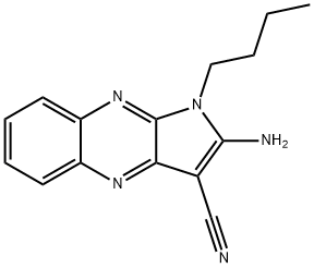 2-amino-1-butylpyrrolo[3,2-b]quinoxaline-3-carbonitrile Struktur