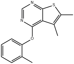 5,6-dimethyl-4-(2-methylphenoxy)thieno[2,3-d]pyrimidine Struktur