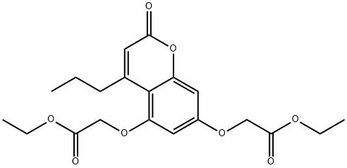 ethyl 2-[5-(2-ethoxy-2-oxoethoxy)-2-oxo-4-propylchromen-7-yl]oxyacetate Struktur