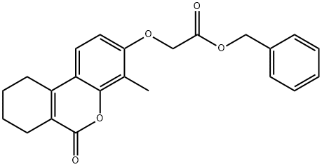 benzyl 2-[(4-methyl-6-oxo-7,8,9,10-tetrahydrobenzo[c]chromen-3-yl)oxy]acetate Struktur