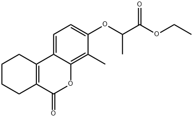 ethyl 2-[(4-methyl-6-oxo-7,8,9,10-tetrahydrobenzo[c]chromen-3-yl)oxy]propanoate Struktur