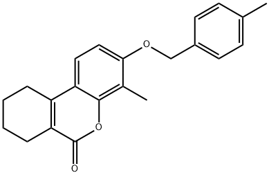 4-methyl-3-[(4-methylphenyl)methoxy]-7,8,9,10-tetrahydrobenzo[c]chromen-6-one Struktur