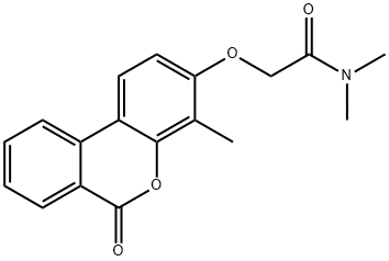 N,N-dimethyl-2-(4-methyl-6-oxobenzo[c]chromen-3-yl)oxyacetamide Struktur