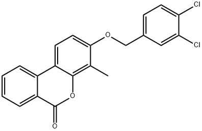 3-[(3,4-dichlorophenyl)methoxy]-4-methylbenzo[c]chromen-6-one Struktur