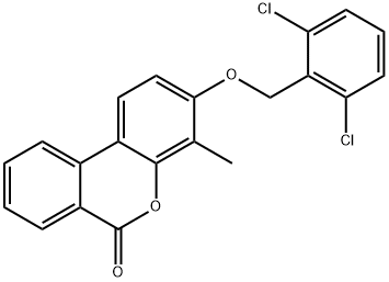 3-[(2,6-dichlorophenyl)methoxy]-4-methylbenzo[c]chromen-6-one Struktur