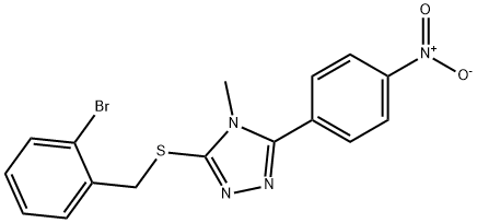 3-[(2-bromophenyl)methylsulfanyl]-4-methyl-5-(4-nitrophenyl)-1,2,4-triazole Struktur