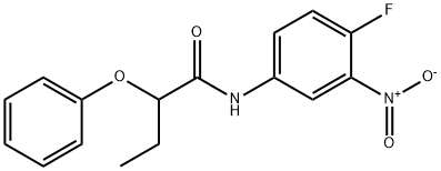 N-(4-fluoro-3-nitrophenyl)-2-phenoxybutanamide Struktur