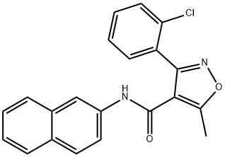 3-(2-chlorophenyl)-5-methyl-N-naphthalen-2-yl-1,2-oxazole-4-carboxamide Struktur