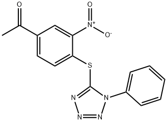 1-[3-nitro-4-(1-phenyltetrazol-5-yl)sulfanylphenyl]ethanone Structure