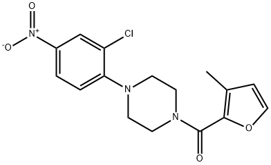 [4-(2-chloro-4-nitrophenyl)piperazin-1-yl]-(3-methylfuran-2-yl)methanone Struktur