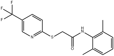 N-(2,6-dimethylphenyl)-2-[5-(trifluoromethyl)pyridin-2-yl]sulfanylacetamide Struktur