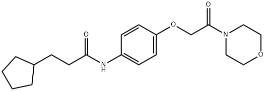 3-cyclopentyl-N-[4-(2-morpholin-4-yl-2-oxoethoxy)phenyl]propanamide Struktur