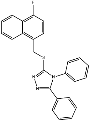 3-[(4-fluoronaphthalen-1-yl)methylsulfanyl]-4,5-diphenyl-1,2,4-triazole Struktur