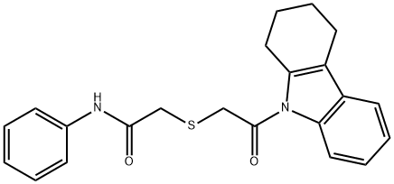 2-[2-oxo-2-(1,2,3,4-tetrahydrocarbazol-9-yl)ethyl]sulfanyl-N-phenylacetamide Struktur