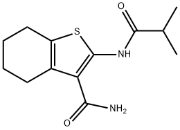 2-(2-methylpropanoylamino)-4,5,6,7-tetrahydro-1-benzothiophene-3-carboxamide Struktur