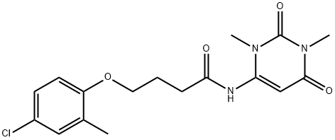 4-(4-chloro-2-methylphenoxy)-N-(1,3-dimethyl-2,6-dioxopyrimidin-4-yl)butanamide Struktur