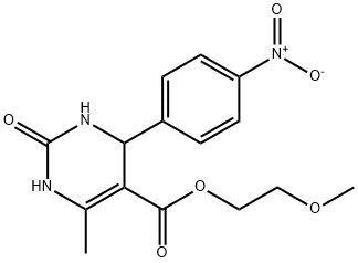 2-methoxyethyl 6-methyl-4-(4-nitrophenyl)-2-oxo-3,4-dihydro-1H-pyrimidine-5-carboxylate Struktur