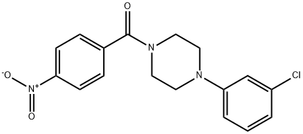 [4-(3-chlorophenyl)piperazin-1-yl]-(4-nitrophenyl)methanone Struktur