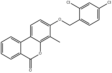 3-[(2,4-dichlorophenyl)methoxy]-4-methylbenzo[c]chromen-6-one Struktur