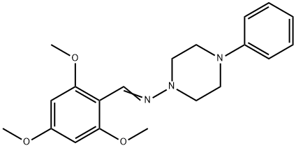 (E)-N-(4-phenylpiperazin-1-yl)-1-(2,4,6-trimethoxyphenyl)methanimine Struktur