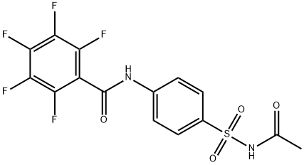 N-[4-(acetylsulfamoyl)phenyl]-2,3,4,5,6-pentafluorobenzamide Struktur