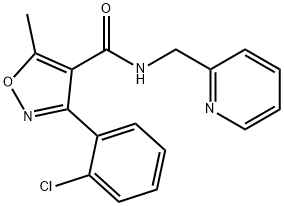 3-(2-chlorophenyl)-5-methyl-N-(pyridin-2-ylmethyl)-1,2-oxazole-4-carboxamide Struktur