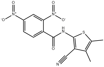 N-(3-cyano-4,5-dimethylthiophen-2-yl)-2,4-dinitrobenzamide Struktur