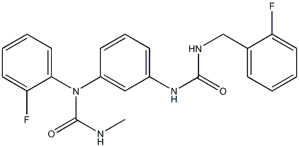 1-[(2-fluorophenyl)methyl]-3-[3-[(2-fluorophenyl)methylcarbamoylamino]phenyl]urea Struktur