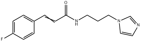 (E)-3-(4-fluorophenyl)-N-(3-imidazol-1-ylpropyl)prop-2-enamide Struktur