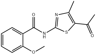 N-(5-acetyl-4-methyl-1,3-thiazol-2-yl)-2-methoxybenzamide Struktur