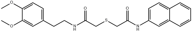 N-[2-(3,4-dimethoxyphenyl)ethyl]-2-[2-(naphthalen-2-ylamino)-2-oxoethyl]sulfanylacetamide Struktur