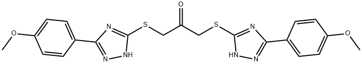 1,3-bis[[5-(4-methoxyphenyl)-1H-1,2,4-triazol-3-yl]sulfanyl]propan-2-one Struktur