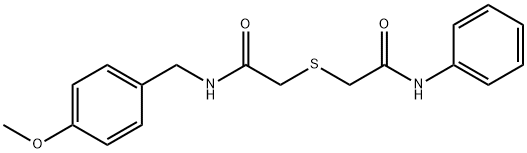 2-(2-anilino-2-oxoethyl)sulfanyl-N-[(4-methoxyphenyl)methyl]acetamide Structure