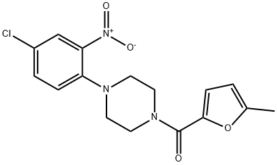 [4-(4-chloro-2-nitrophenyl)piperazin-1-yl]-(5-methylfuran-2-yl)methanone Struktur