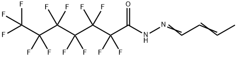 N-[(E)-[(E)-but-2-enylidene]amino]-2,2,3,3,4,4,5,5,6,6,7,7,7-tridecafluoroheptanamide Struktur