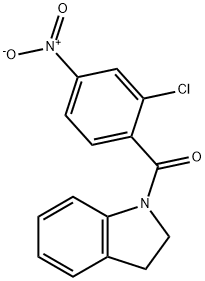 (2-chloro-4-nitrophenyl)-(2,3-dihydroindol-1-yl)methanone Struktur