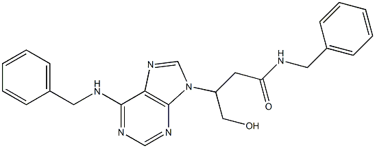 N-benzyl-3-[6-(benzylamino)purin-9-yl]-4-hydroxybutanamide Struktur