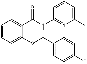 2-[(4-fluorophenyl)methylsulfanyl]-N-(6-methylpyridin-2-yl)benzamide Struktur