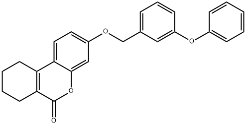 3-[(3-phenoxyphenyl)methoxy]-7,8,9,10-tetrahydrobenzo[c]chromen-6-one Struktur