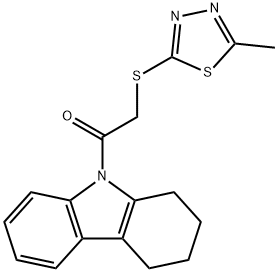 2-[(5-methyl-1,3,4-thiadiazol-2-yl)sulfanyl]-1-(1,2,3,4-tetrahydrocarbazol-9-yl)ethanone Struktur