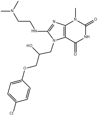 7-[3-(4-chlorophenoxy)-2-hydroxypropyl]-8-[2-(dimethylamino)ethylamino]-3-methylpurine-2,6-dione Struktur