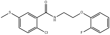 2-chloro-N-[2-(2-fluorophenoxy)ethyl]-5-methylsulfanylbenzamide Struktur