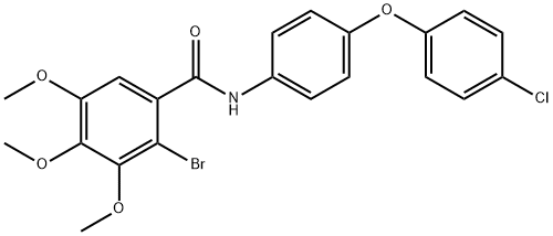 2-bromo-N-[4-(4-chlorophenoxy)phenyl]-3,4,5-trimethoxybenzamide Struktur